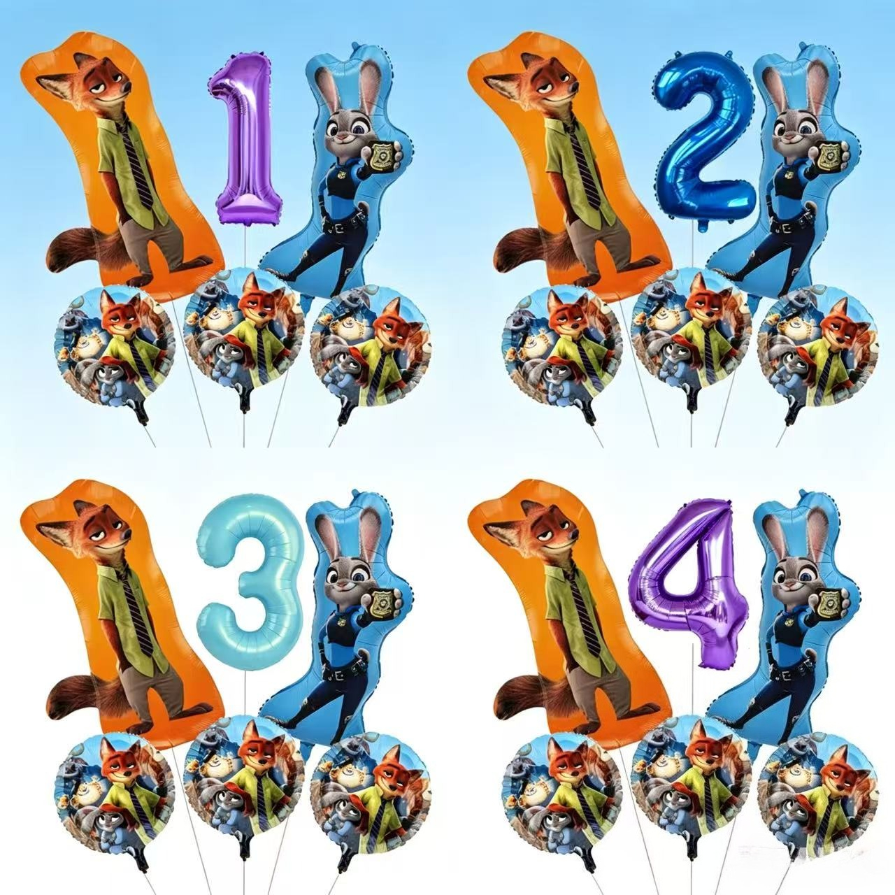 Zootopia Party Games - Large Zootopia Foil Balloons & Colorful