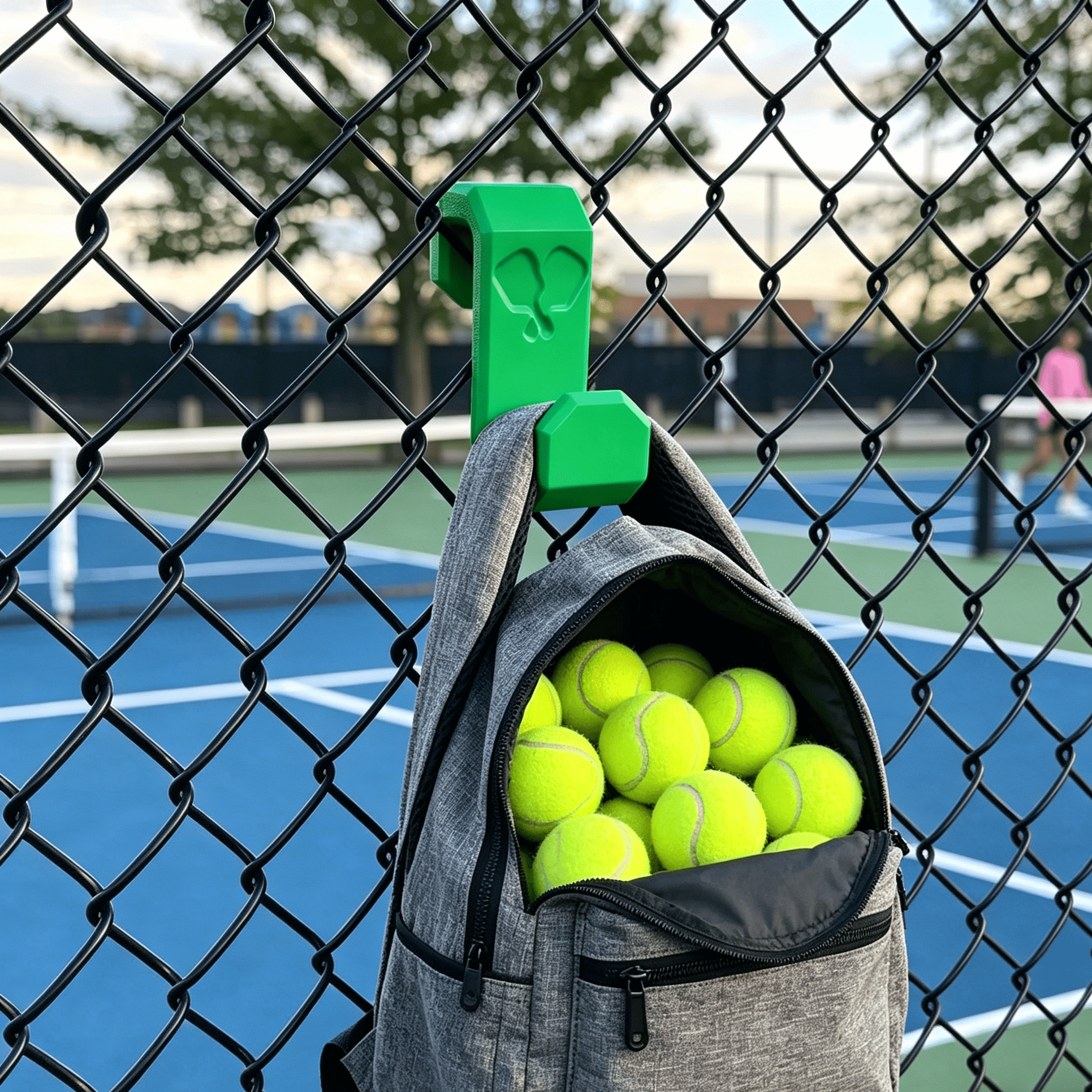 Badminton Set Garden - Multi-Functional No-Drill Backpack Hook, Green Tennis