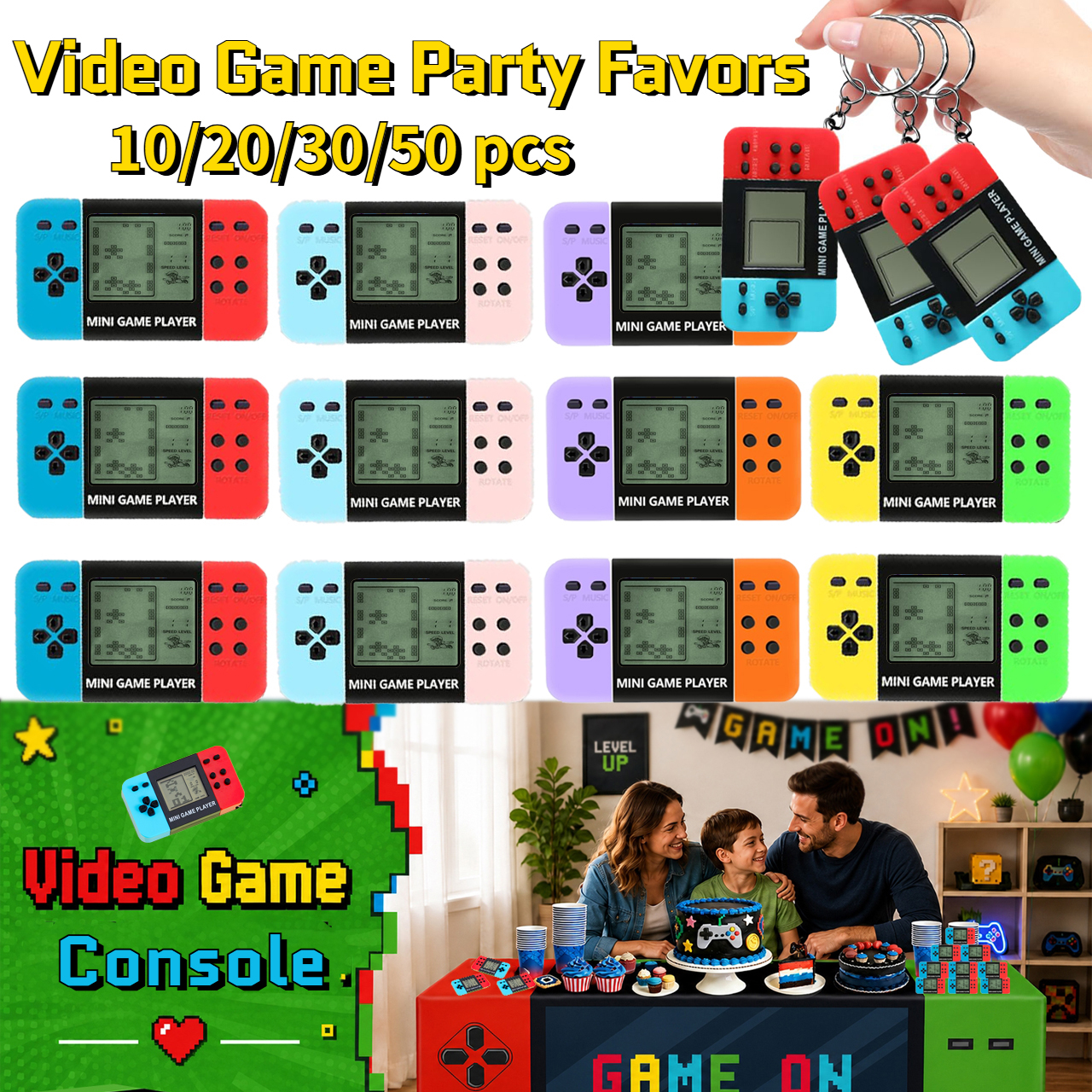 Party Games Quiz - 10-120pcs Kids Mini Handheld Game Arcade