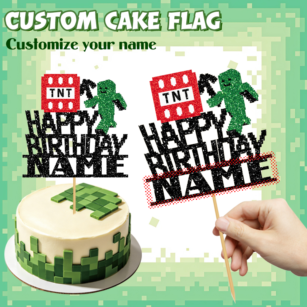 1/3/6 Pcs Of Glitter Minecraft - Party Games Name incelemesi ve fiyatı