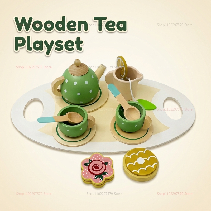 Kids Wooden Afternoon Tea Set  - Play Friends Party Games incelemesi ve fiyatı