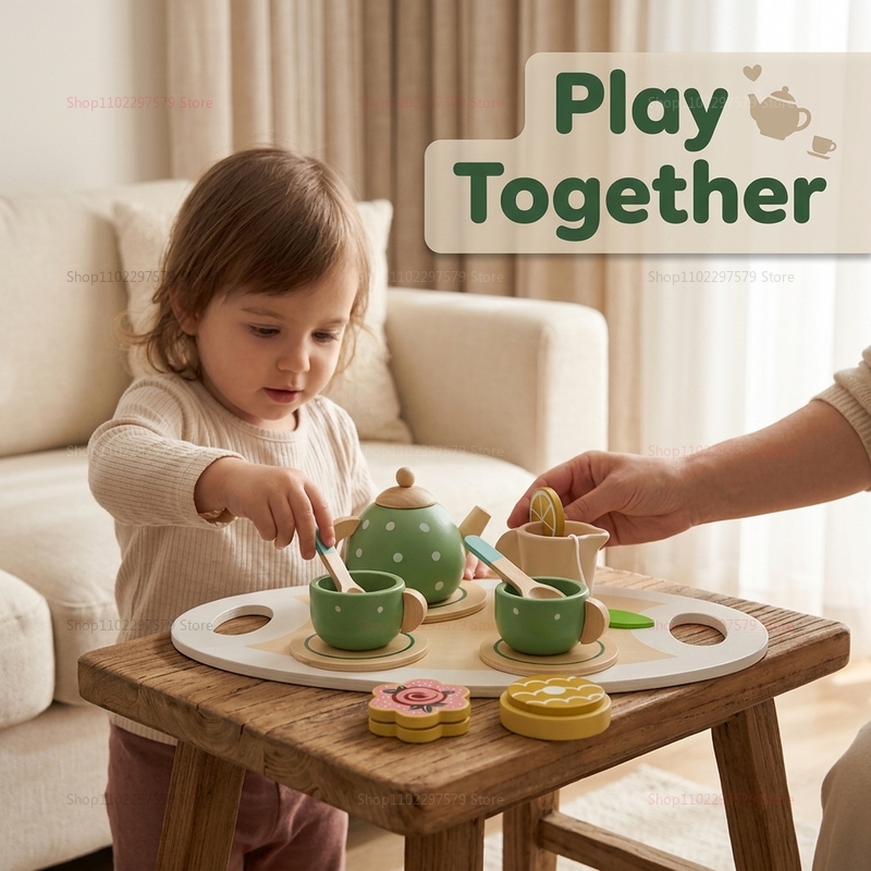 Kids Wooden Afternoon Tea Set  - Play Friends Party Games incelemesi ve fiyatı