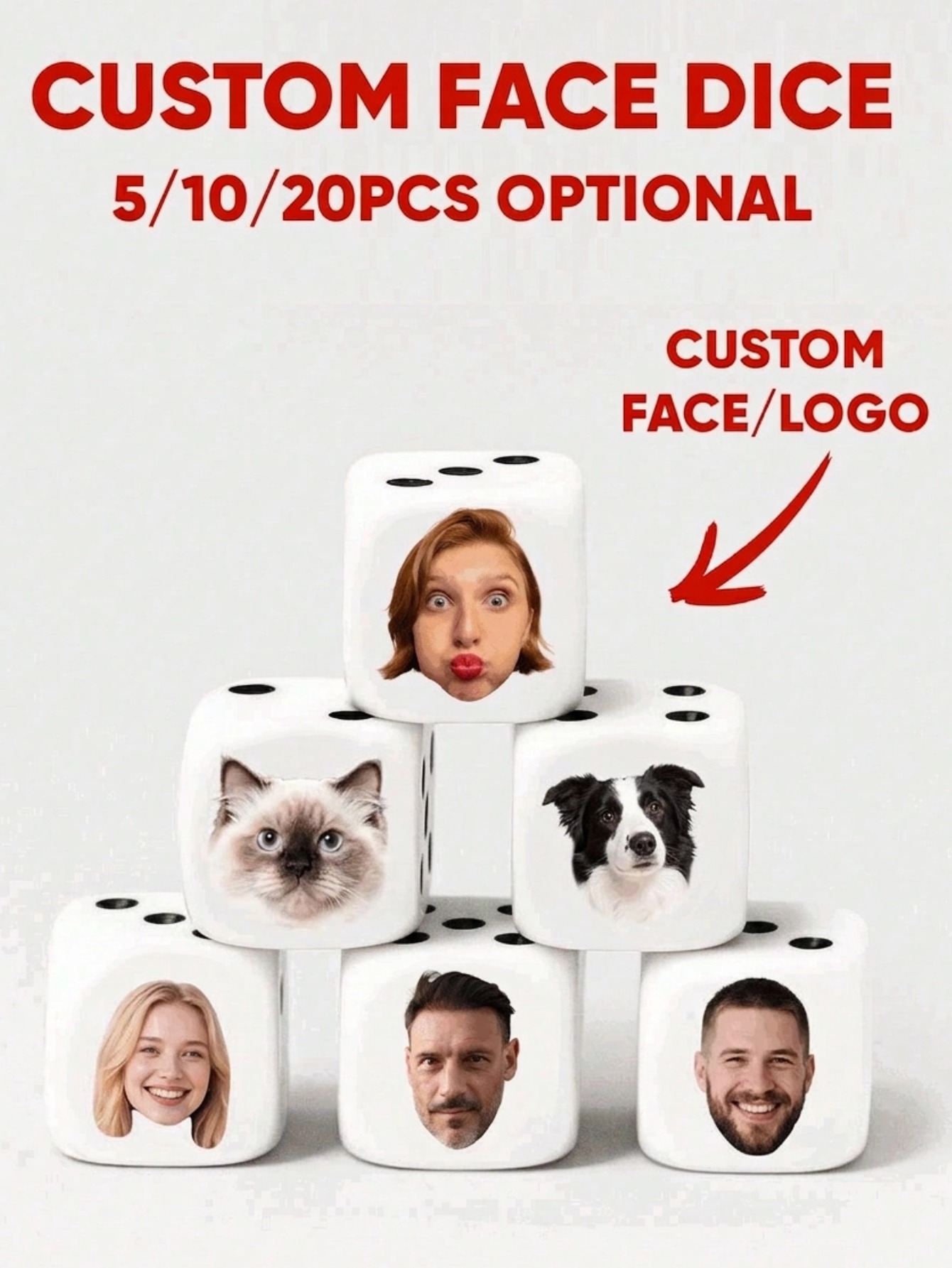 Custom Face Dice Personalized  - Party Family Games incelemesi ve fiyatı