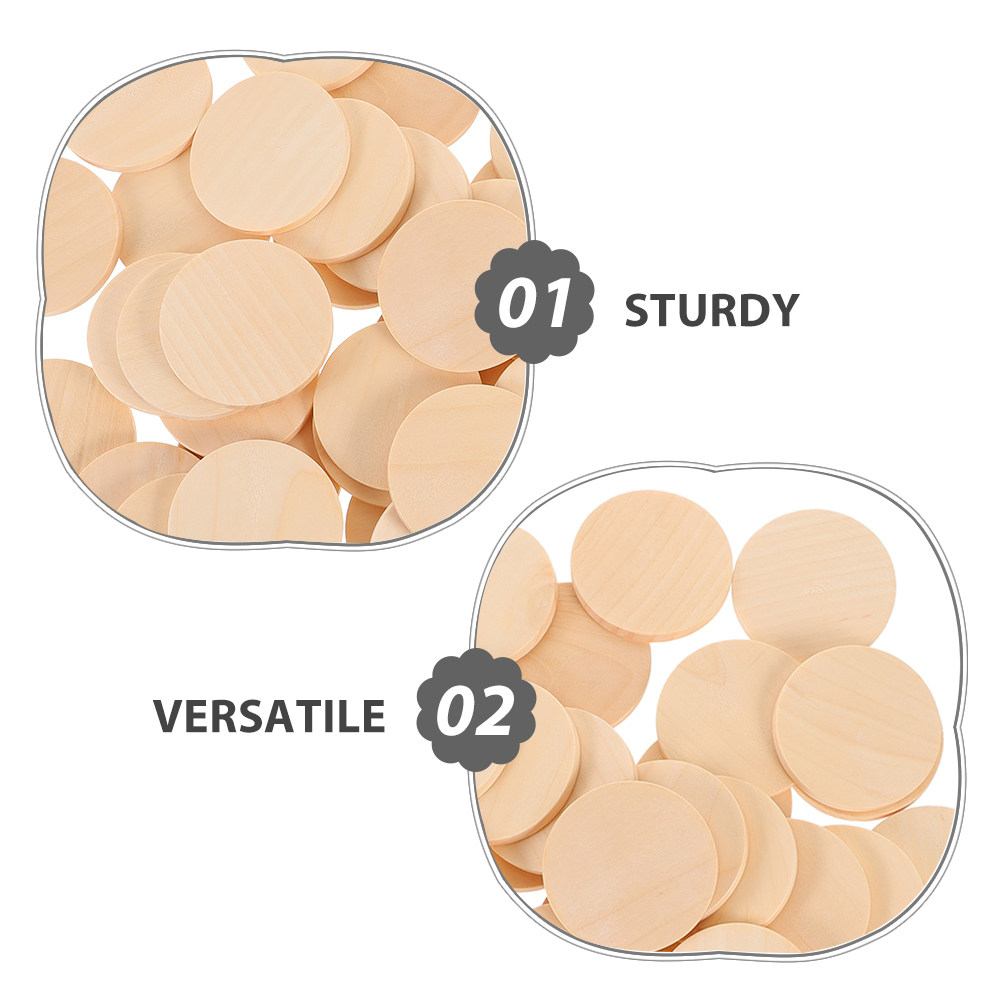 50Pcs Natural Solid Wood Circl - Party Games Name incelemesi ve fiyatı