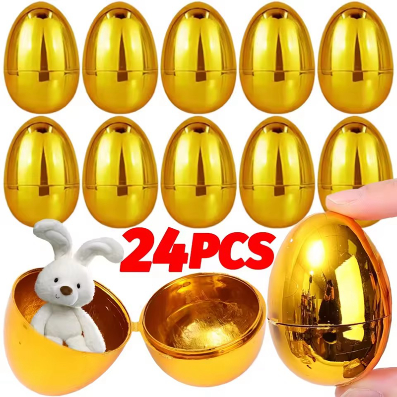 6-24Pcs Golden Easter Eggs Pla - Party Games Egg incelemesi ve fiyatı
