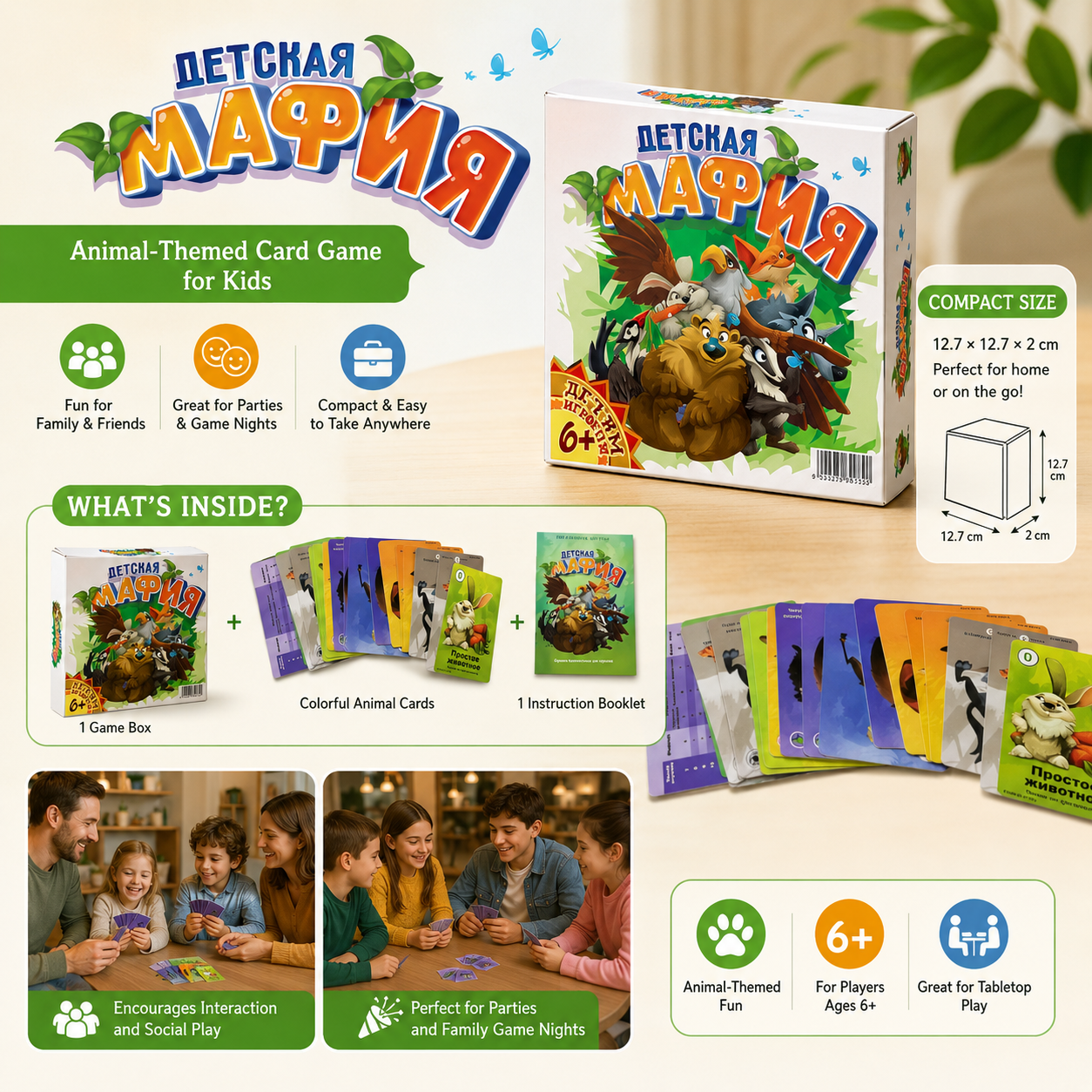 Animal Mafia Card Game, Funny  - Party Games Mafia incelemesi ve fiyatı